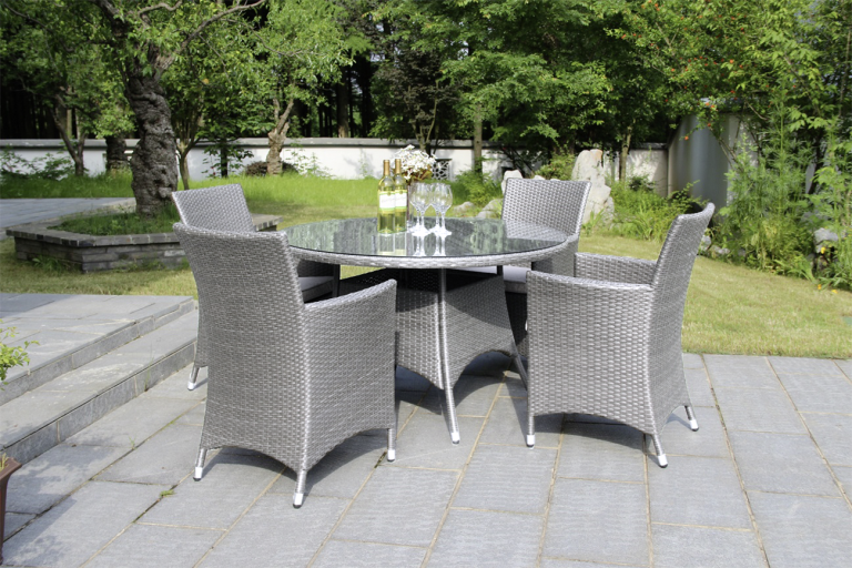 Gartenmöbel Dining-Set 5-teilig Geflecht 